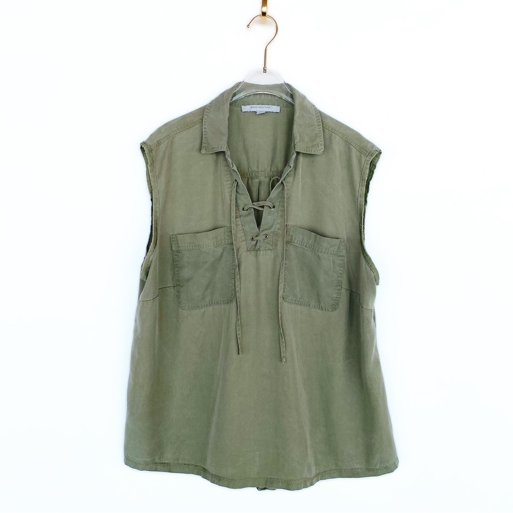 SALE 🛍️ MARC NEW YORK 100% Lyocell Army Green sleeveless top Womens size 2X